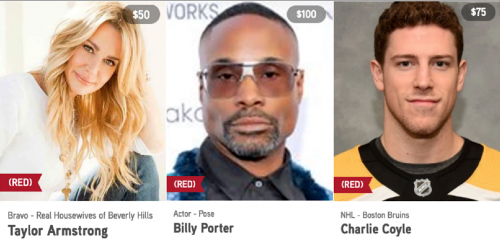 Taylor Armstrong, Billy Porter, Charlie Coyle