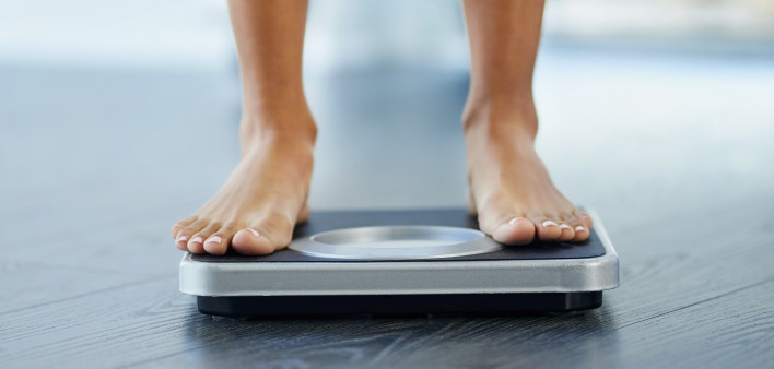 bare feet on scale