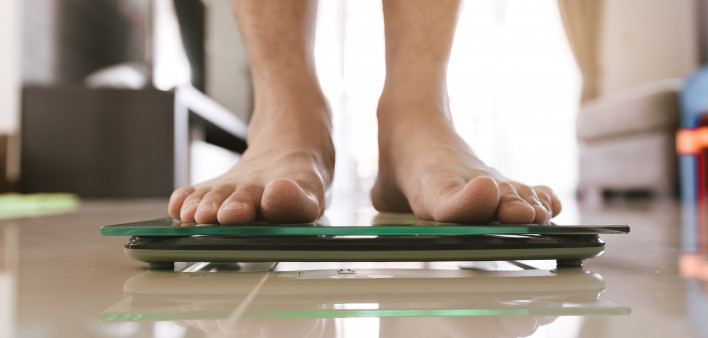 bare feet on scale