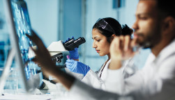 researchers working in the lab