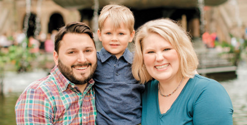 Emily Garnett with her husband, Christian, and son, Felix