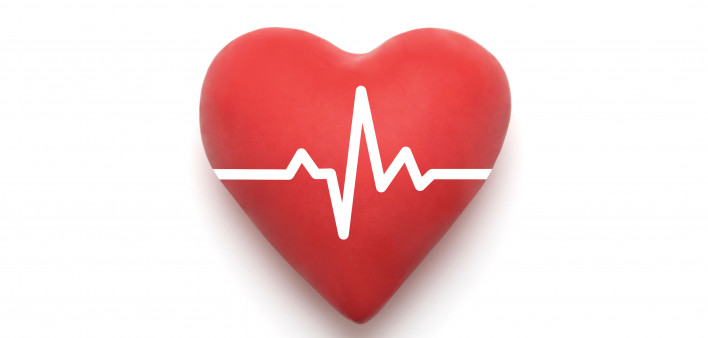 illustration of heart with beat wave