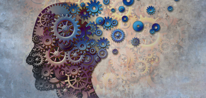 illustration of head with cogs coming out