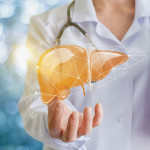 Doctor and liver illustration