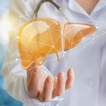 Doctor and liver illustration