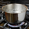 pot of boiling water on the stove
