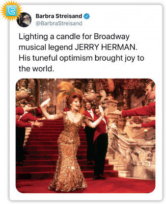 Barbra Streisand Jerry Herman twitter post