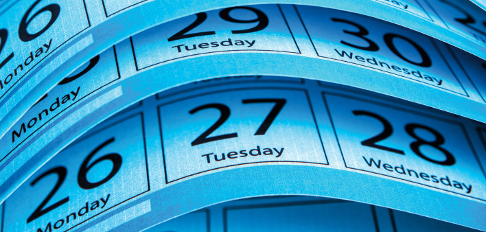 blue pages of a Calendar