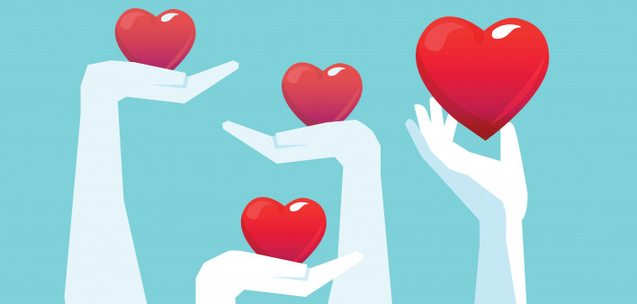 Heat in hands illustration