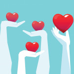 Heat in hands illustration