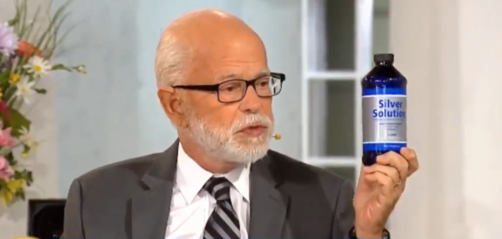 Televangelist Jim Bakker in a February 2020 episode of his show