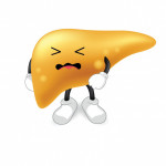 angry yellow liver illustration