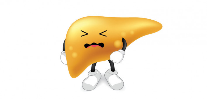 angry yellow liver illustration