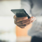 hand holding smart phone