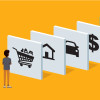 illustration man looking at signs costs of living