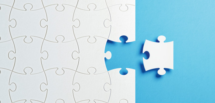 jigsaw puzzle withone piece out of place