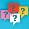 speech bubbles with question marks illustration