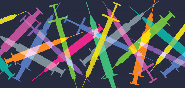 color illustration of syringes needles