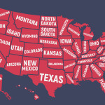 United States of America map with state names