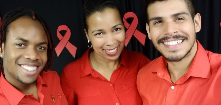 From left: Lamar Brown-Noguera, Michelle Smith and Alfredo Brown-Noguera of AIDS Project Worcester