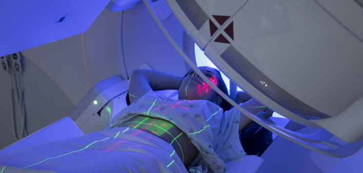 Woman receiving Radiation Therapy Treatments for Cancer
