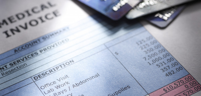 Paying Medical Bills - Stock image Credit Card, Financial Bill, Healthcare And Medicine, Finance, Industry