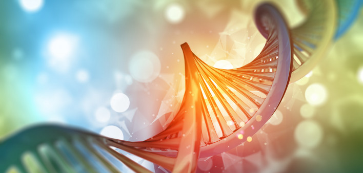 3D medical background with DNA strand