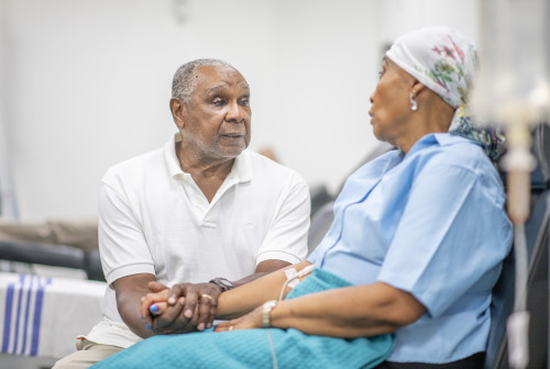 Cancer patient in oncology unit