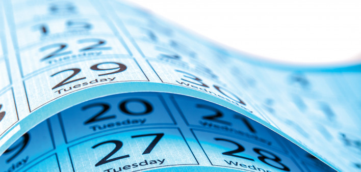 blue pages of a Calendar