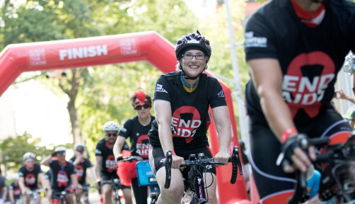 The finish line at the 2019 Cycle for the Cause
