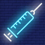 illustration of neon syringe