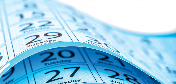 blue pages of a Calendar