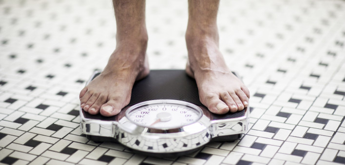 bare feet on scale