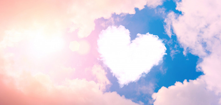 heart shape cloud pink sky