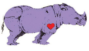 purple hippo with red heart