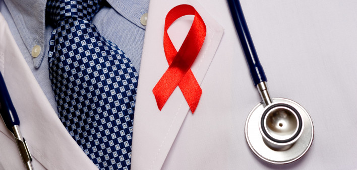 red ribbon AIDS HIV awareness doctors lapel
