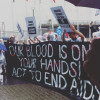 "Our Blood Is On Your Hands. Act to End AIDS" 2016 Health GAP protest outside of the United Nations