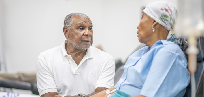 Cancer patient in oncology unit