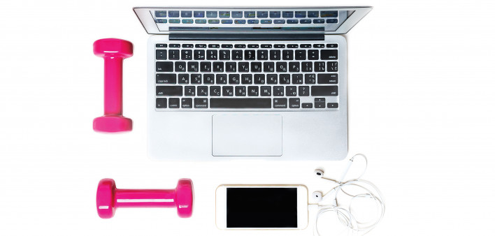 laptop iphone weights dumb bells