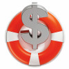 life preserver and money symbol