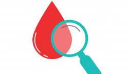 illustration magnifier drop blood