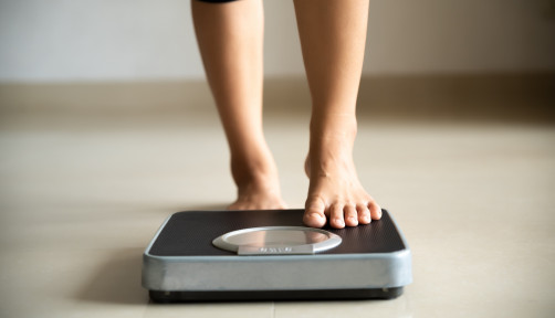 bare feet on scale