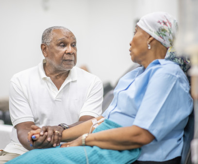 Cancer patient in oncology unit