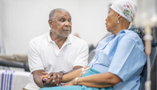 Cancer patient in oncology unit