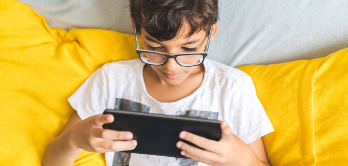 Family, Digital Tablet, Boys, Playing, Sofa