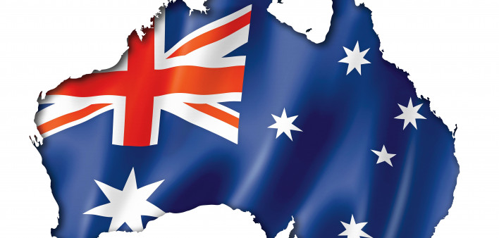 Australia flag Australia shape