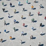 illustration people connected by lines