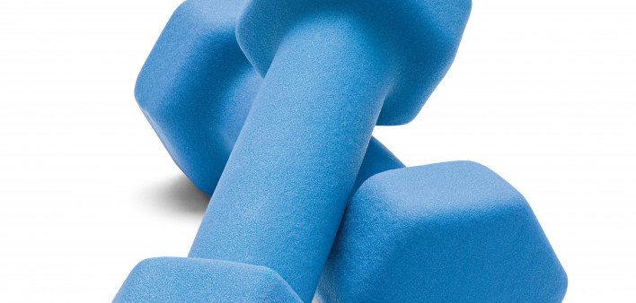 blue dumbells