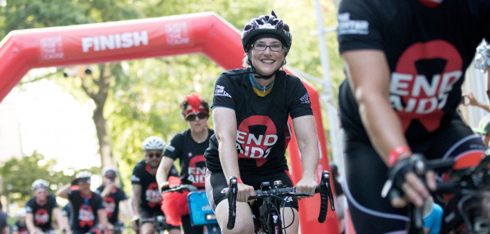 The finish line at the 2019 Cycle for the Cause
