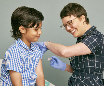 boy receiving a vaccine